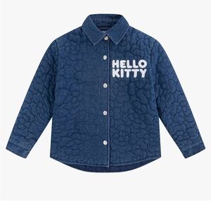 Hello Kitty Blue Quilted Jacket Snap Front Size 5/6